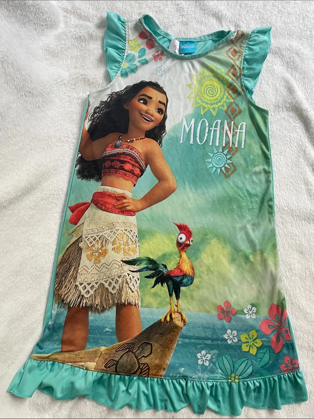 Disney Moana Aqua Teal Graphic Tank Nightgown